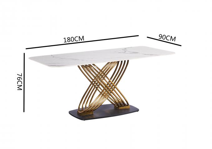 ODM OEM Luxury Modern Dining Table Set Ceramic Chrome Gold Silver 0