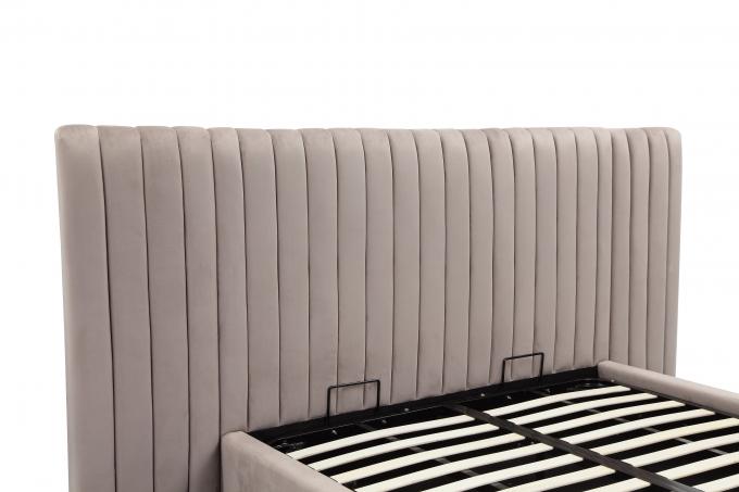 Practical Ottoman Plush Velvet Bed , Breathable Space Saving Furniture Bed 4