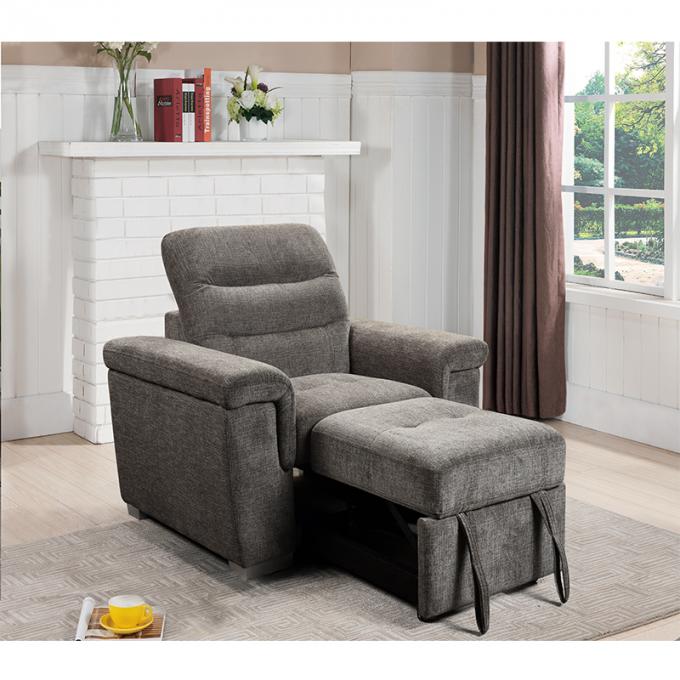 Headrest Adjustable Grey noon break office Convertible chair with pull out bed single sofa chair Foam Lounge Chair 2