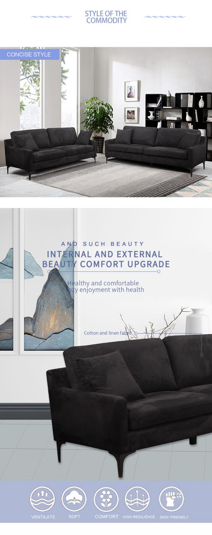 Home Furniture Simple Leisure Design velvet upholstery fabric sofa luxury style 3+1+2 Couch Living Room Sofa sets 3