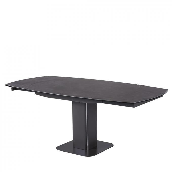 Modern Living Room Extended Stainless Steel Base Swivel Fashion Tempered Glass Dinning Table Sets 3