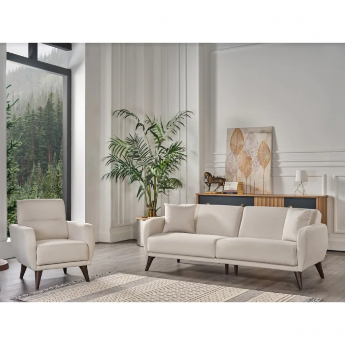 Bellona USA spill proof stain resistant fabric 2+3 white velvet Sleeper Sofa-in-a-Box with Storage sofa bed 1