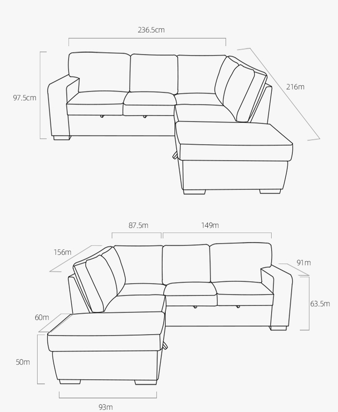 OEM/ODM Newest design sofa cover set L shaped fabric sofa Sleeper corner Pull out sleeping sofa bed 8