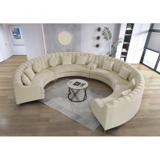 Modular OEM factory direct supply cheap price SOFA FURNITURE Beige Color Velvet U-shape C-shape Luxury Sofa set 1
