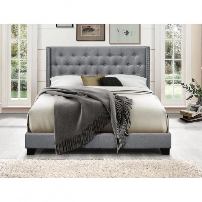 Low price high quality luxury beds furniture blue color King size Queen size velvet fabric bed for hotel Apartment Home 1