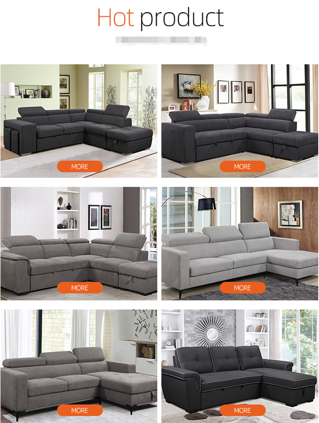 Large KD headrest USB loveseat ottoman with storage fake leather living room furniture sofa set couch sofas bed for vill 7