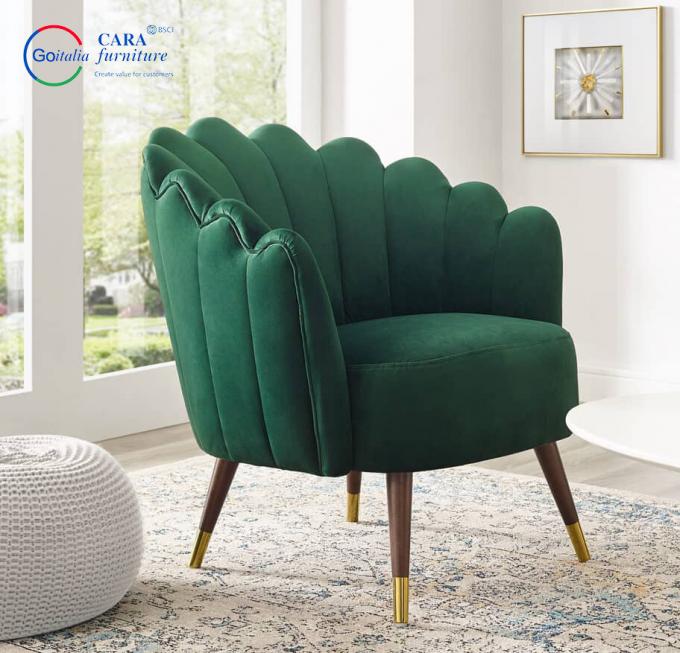 Hotel Furniture Nordic Style Green Fabric Luxury Chair For Living Room 7