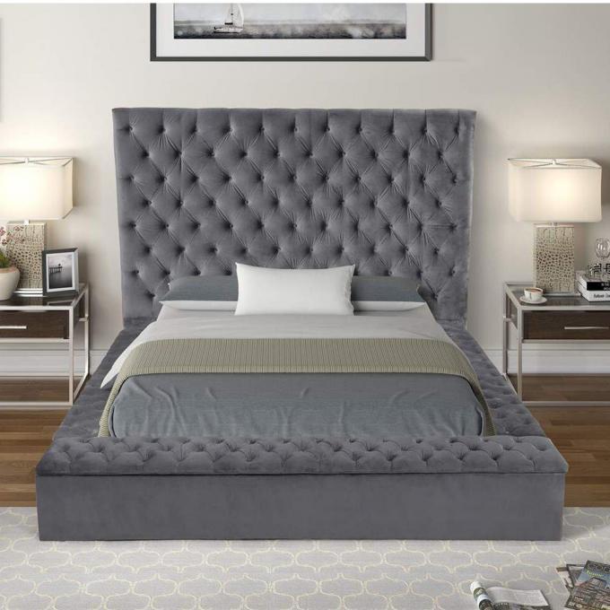 Cara Furniture Limited factory direct wholesale eucalyptus frame velvet fabric can be customized storage bed room set 0