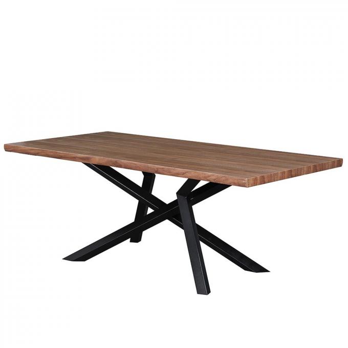 HighQuality Modern Metal Frame Solid Wood Design Living Room Furniture DiningTable 3