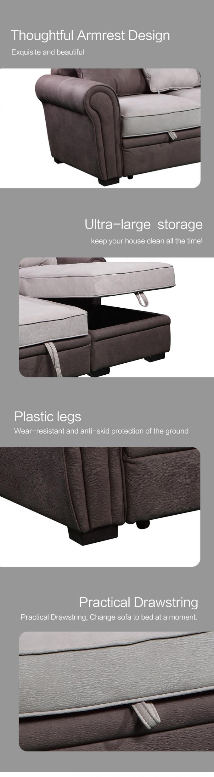 OEM/ODM High quality Modern home furniture sofa sectional with storage L shaped fabric couch living room sofa bed 4