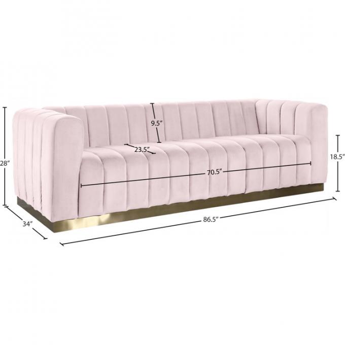 Law Price Modern design luxury living room villa hotel sofa furniture Shinny Velvet sofa set couch with tufted design 5