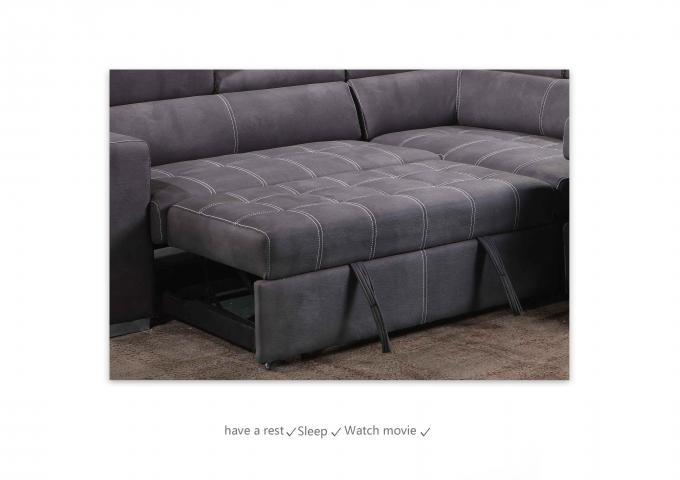 Breathable Sleeper Sectional Couch With Storage Antiwear Nontoxic 7