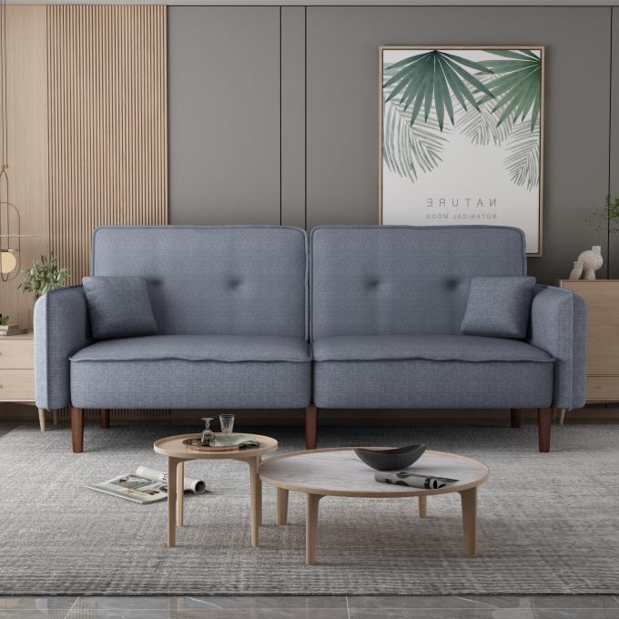 New reciner gray Loveseat Sofa Convertible Futon Sofa sets linen Couches with Cushion king size sofa bed for five-star 2