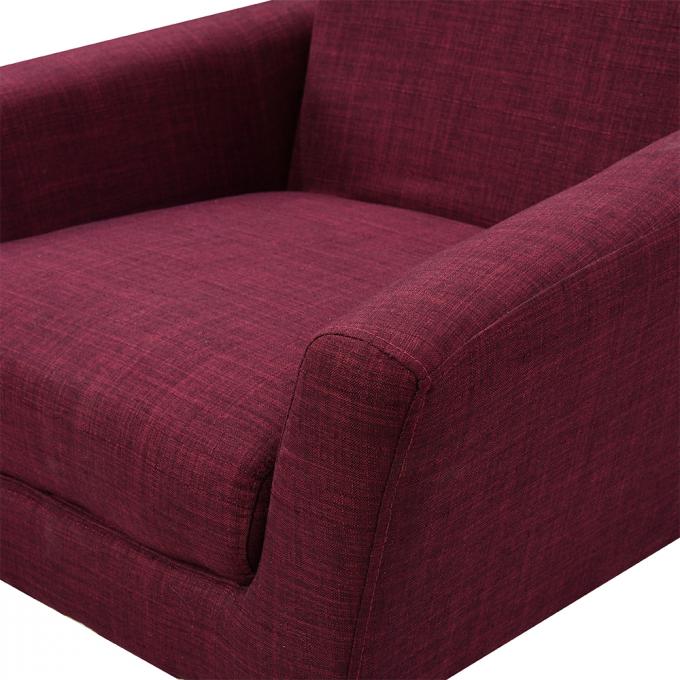 Hot sale new arrival Wholesale Living Room Chair upholstery armchair rose red linen sofa chair for cafe 4