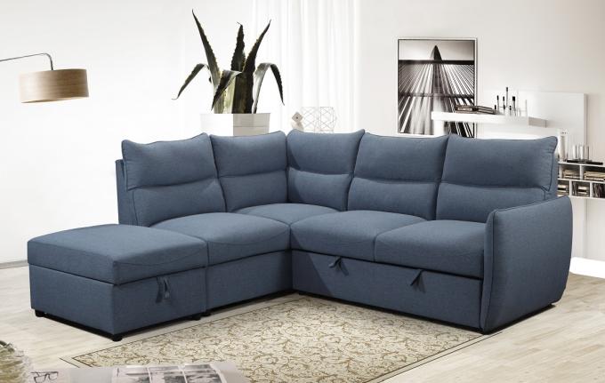 Over L Shape Living Room Sofa With Storage Function And Pull Out Bed Sectional Linen Fabric Sofa Bed 1