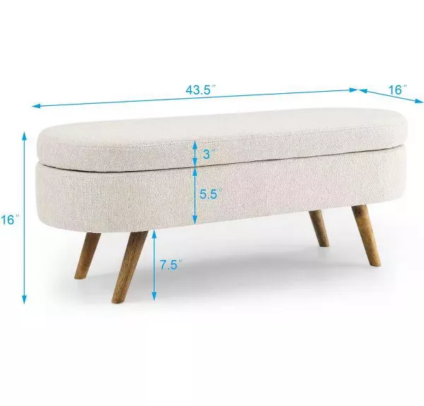 Practical Lounge Living Room Storage Ottoman Movable With Four Legs 0