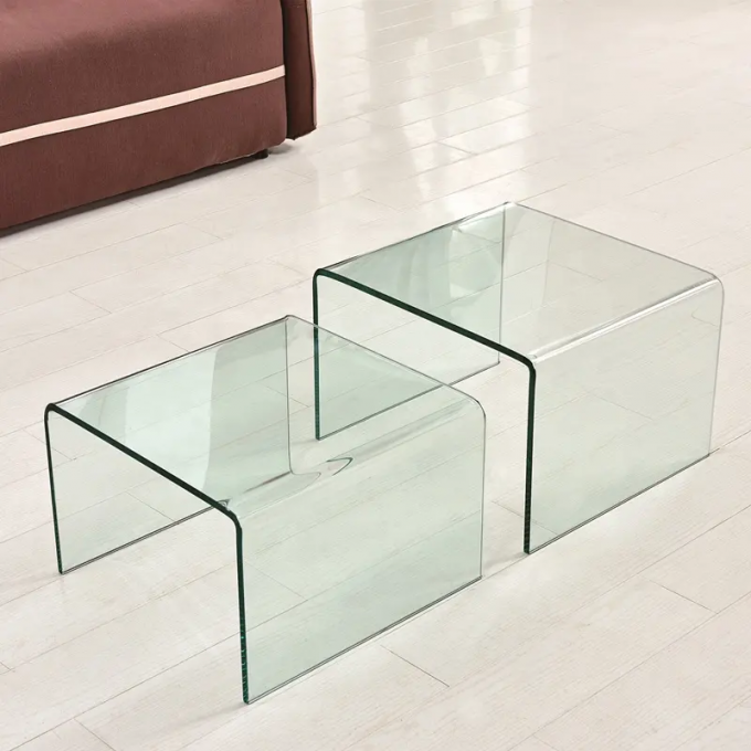 Lightweight Coffee Cafe Tables Glass Material Multipurpose Practical 0