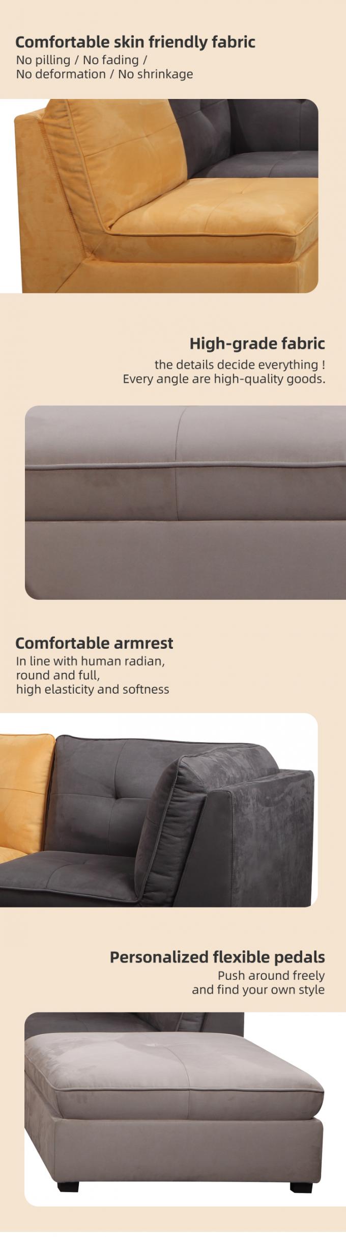 Top quality home furniture stylish luxury fabric sofas tufted sectional sofa set for living room modular sofa set 2