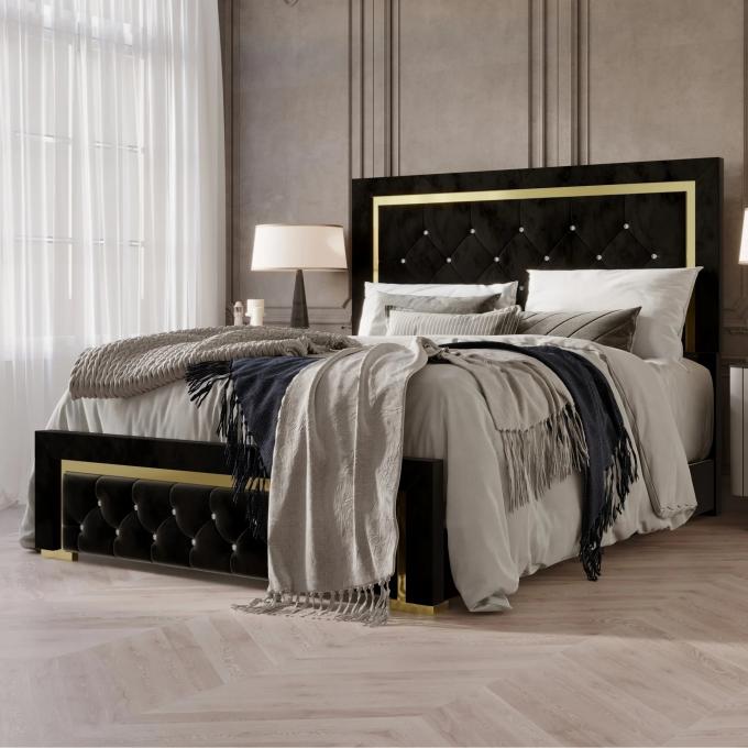Wholesales price Europe style Panel Bed headboard king size bed frame upholstered bed for Bedroom Hotel and Apartment 1