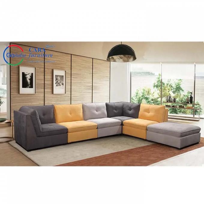 Living Room Sofa Furniture Colorful Modern Luxury Fabric Corner Modular Couch Sofa 2