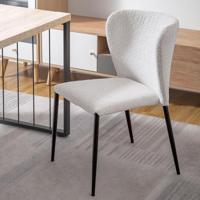Modern High quality Nordic Design Living room Furniture Luxury Fabric Metal Leg Side Chair 0