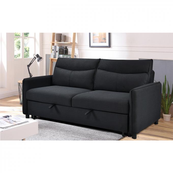 Hot sale black breathable linen save space living room sofas sets Convertible sleeper three seater modern sofa bed furni 5