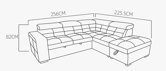 Manufactory Furniture Multi-function sofa set High Density Foam Soft seat feeing sofa bed 7 seater Ottoman with storage 5