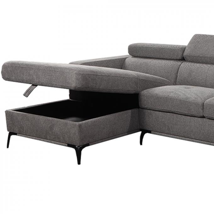 Foldable Breathable Fabric Corner Couches , Wear Resistant Sofa L Shape Fabric 4