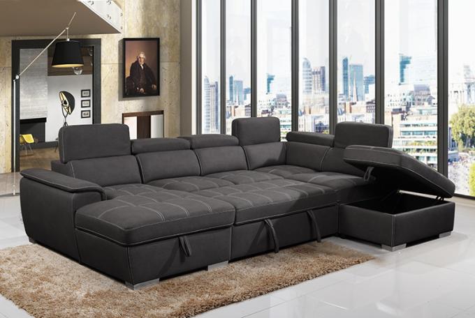 2023 Hot selling living room sofas big corner sectional sofa with chaise lounge sleeping multi-function sofa bed 5