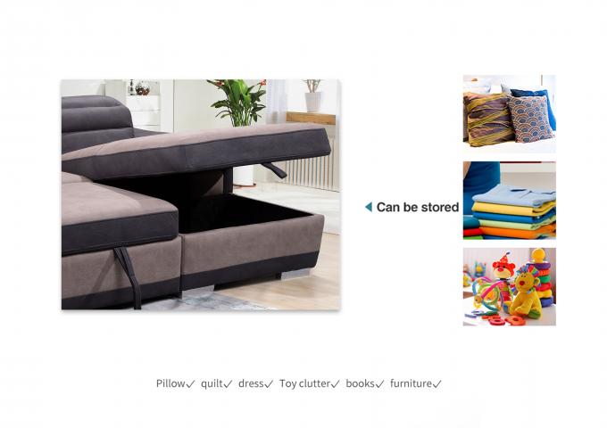 Corner Durable Folding Sofa Bed With Storage Multiscene With Chenille Cover 9