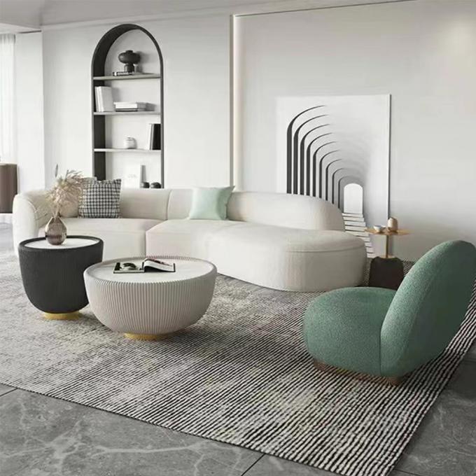 Italian minimalist fabric lamb velvet sofa set shaped curved light luxury Nordic modern corner sofa bed 8