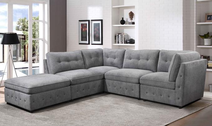 Folding Fabric Modular Sectional Sofa Multifunctional 230x210x90CM 7