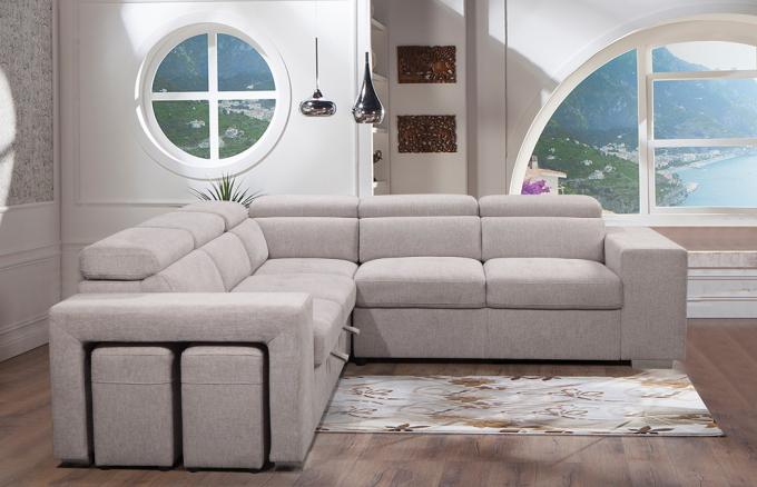 Guangdong manufacture Best seller 2seater+corner+2seater with extendable bed sofa living room sofa bed functional couch 4
