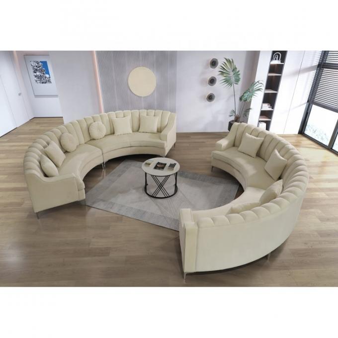 Modular OEM factory direct supply cheap price SOFA FURNITURE Beige Color Velvet U-shape C-shape Luxury Sofa set 0
