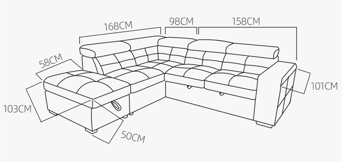 Manufactory Furniture Multi-function sofa set High Density Foam Soft seat feeing sofa bed 7 seater Ottoman with storage 6