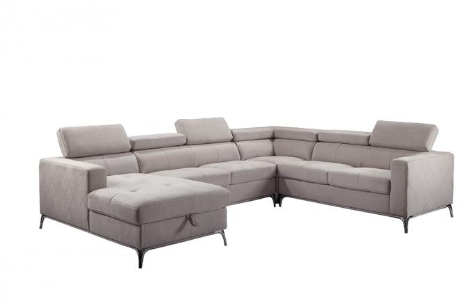 OEM/ODM Furniture Manufacturer Modern Living room sofa fabric sectional sofa couch with headrest and storage 5