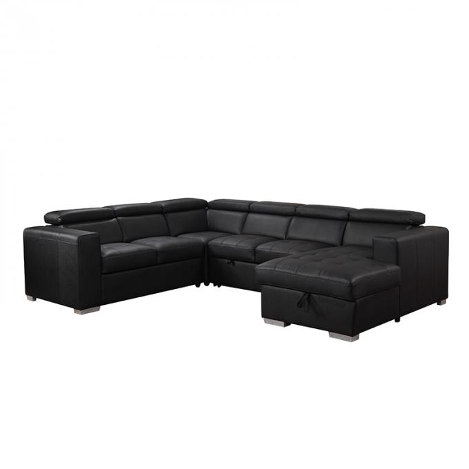Factory muebles de sala modern sleeper sofa bed 2P+corner+lovesitter+chaise Modern furniture U shaped living room sofa 4