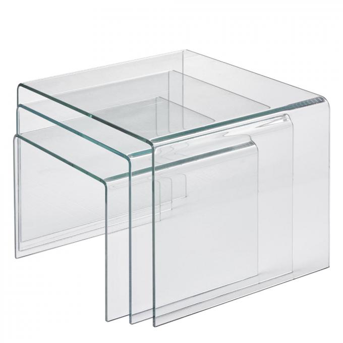 Lightweight Coffee Cafe Tables Glass Material Multipurpose Practical 2