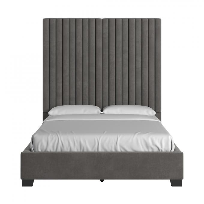 New Arrival Modern North America style Bed Queen Size King size upholstered beds High velvet headboard fame for Hotel 4