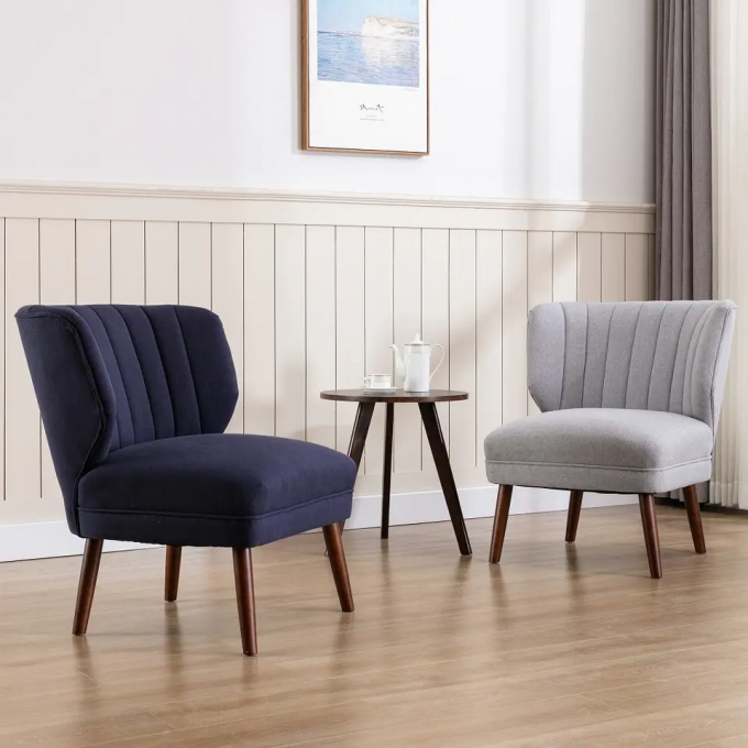 Nontoxic Velvet Modern Single Seater Chair Breathable For Dining Room 2