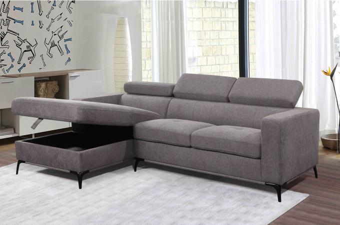 Foldable Breathable Fabric Corner Couches , Wear Resistant Sofa L Shape Fabric 7