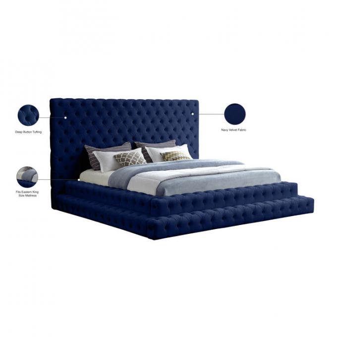 Cara Furniture Factory direct wholesale eucalyptus frame velvet fabric can be customized hotel beds 5