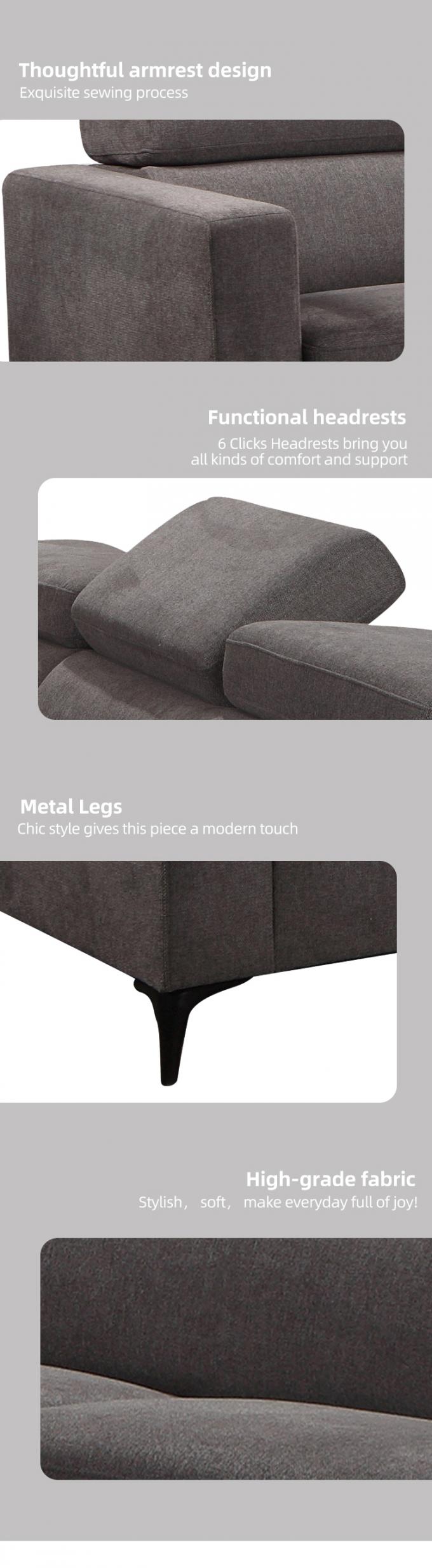 Wholesale OEM/ODM European style furniture living room sofa Modern sectional L shape corner sofa reclining sofa 4