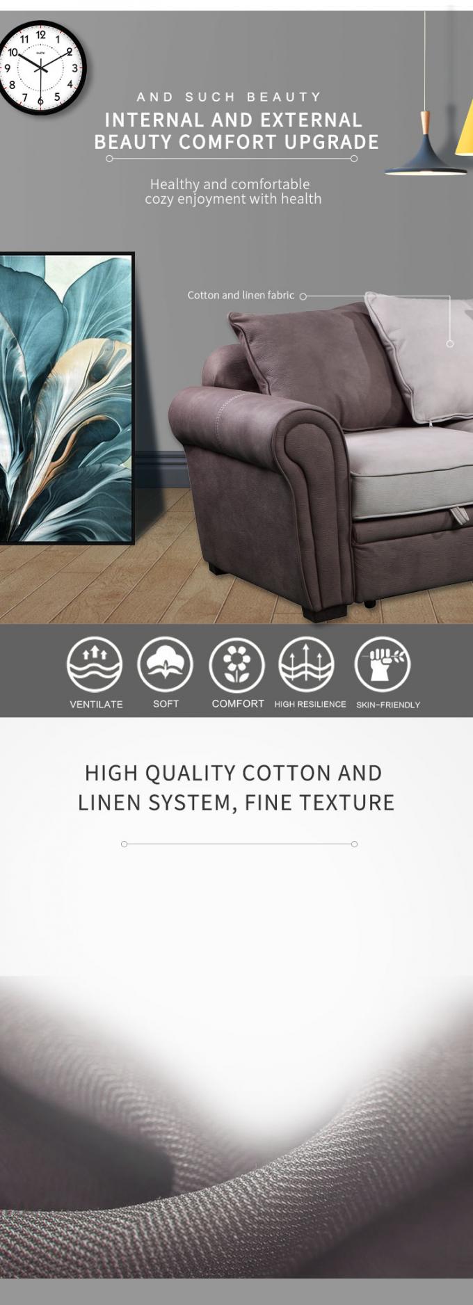 OEM/ODM High quality Modern home furniture sofa sectional with storage L shaped fabric couch living room sofa bed 3