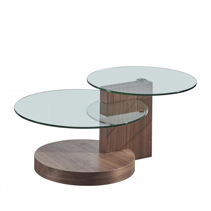 Abrasion Resistant Glass Nesting Tables , Lightweight Round Glass Cafe Table 0