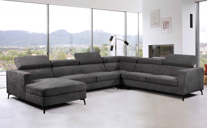 U Shaped Luxury Corner Sofa Anti Fading Stain Resistant Foldable 6