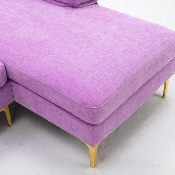 European Style corner Modern Design bar big purple Chenille sectional sofa u shape sofa for living room villa 6