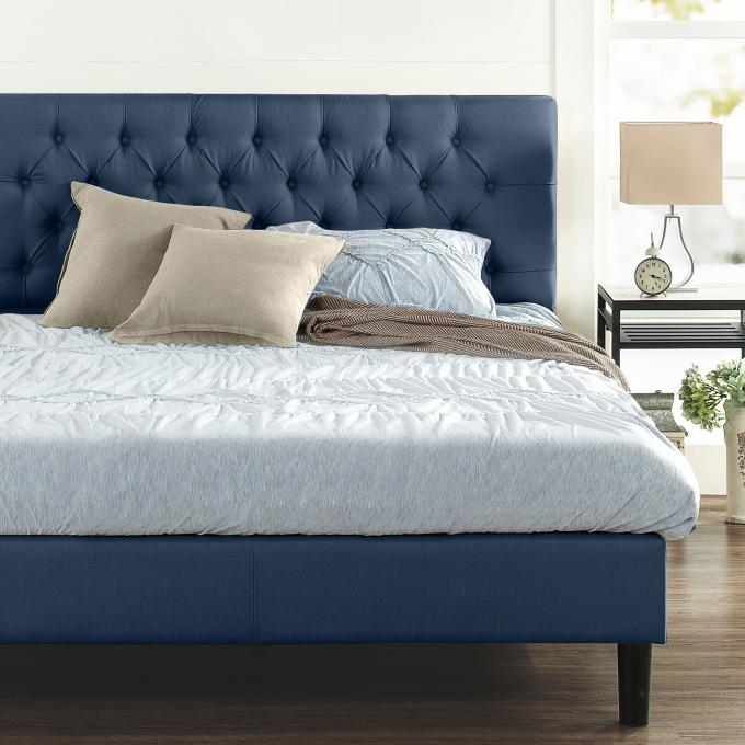 America Style Upholstered Platform Bed Cheap price Full Size High quality platform panel frame beds for Hotel Bedroom 2
