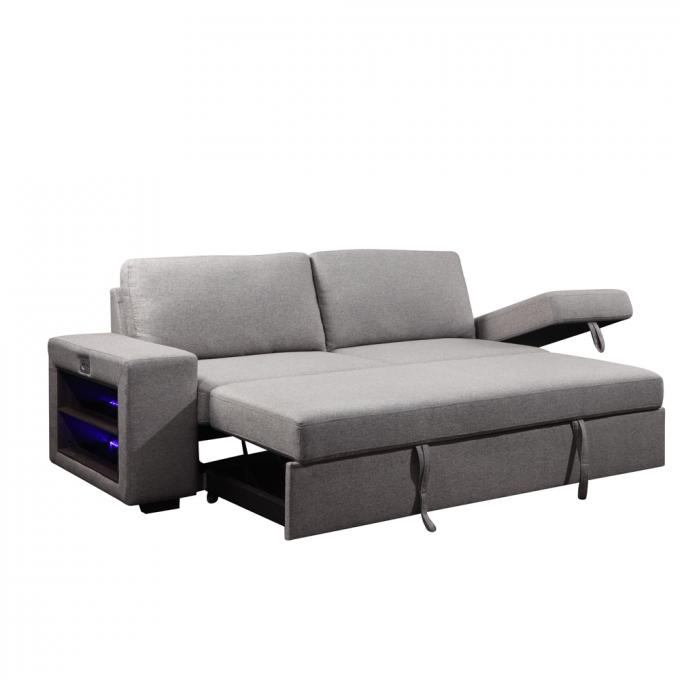 New design Modern living room furniture Ambient base light book shelf and Pull out bed function sofa set hot selling 5
