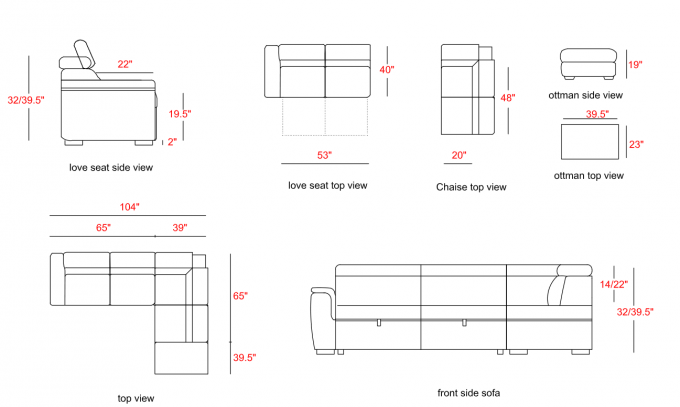 manufacture furniture house decor 2P+chaise+ottoman Reconfigurable Deep Seating Couch Sectional Parlor Combination Sofa 8